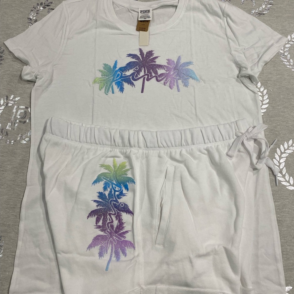 VS PINK PALM TREE SHINE SET